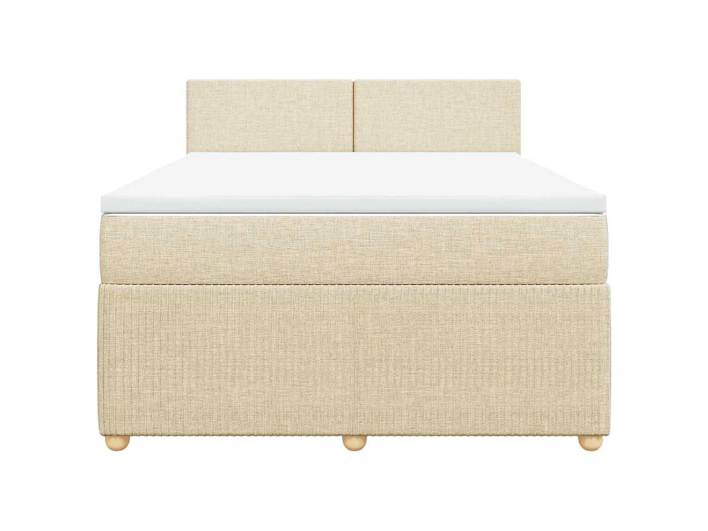 Giroletto a Molle con Materasso Crema 140x19 cm in Tessuto