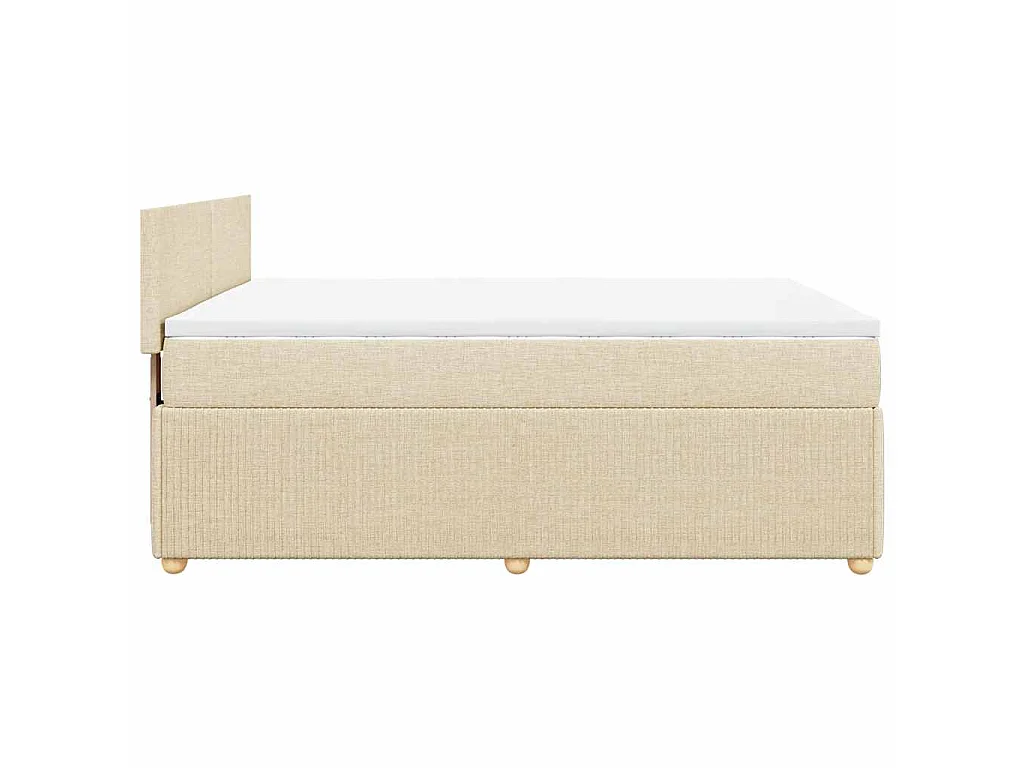 Sommier à lattes de lit avec matelas Crème 140x190 cm Tissu
