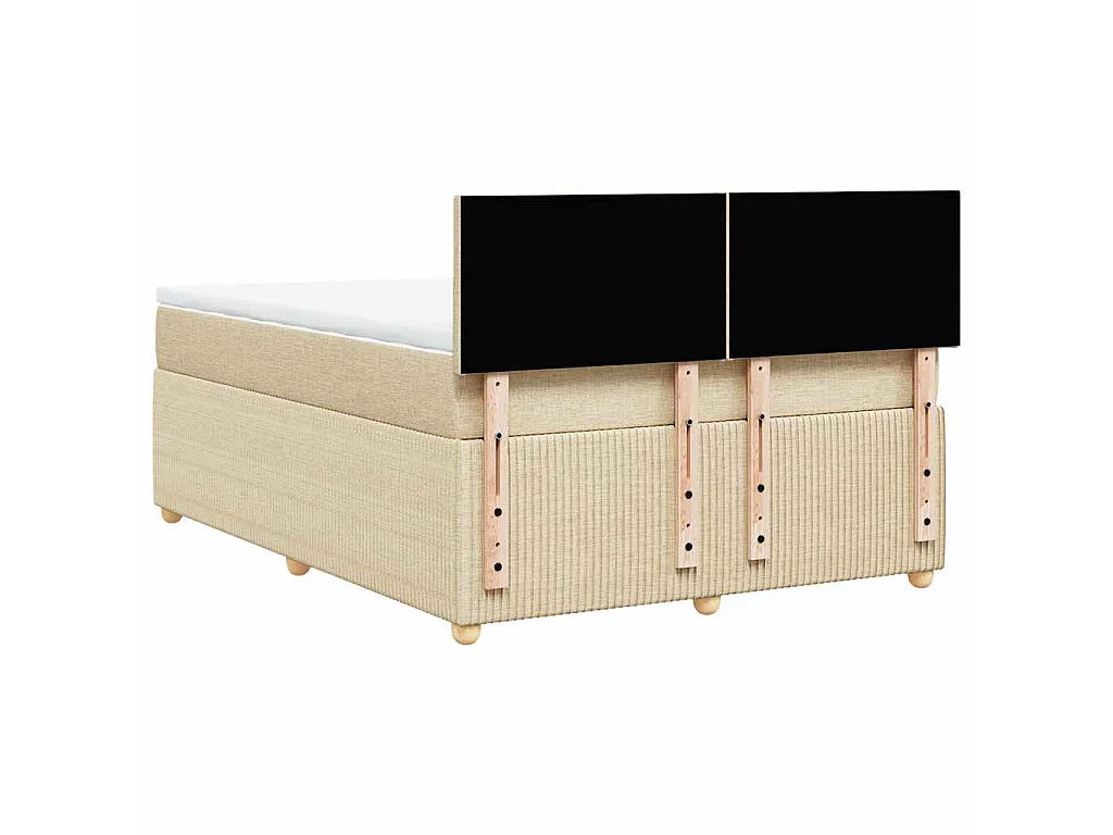 Sommier à lattes de lit avec matelas Crème 140x190 cm Tissu