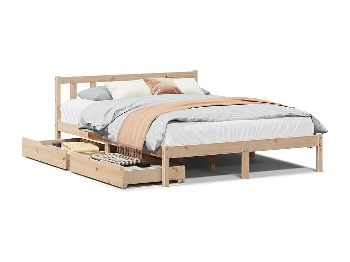 Cadre de lit sans matelas 140x190 cm bois de pin massif