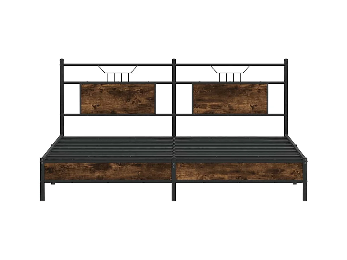 Bettgestell ohne Matratze Räuchereiche 160x200 cm Holzwerkstoff