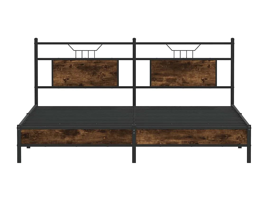 Cadre de lit sans matelas chêne fumé 160x200 cm bois ingénierie