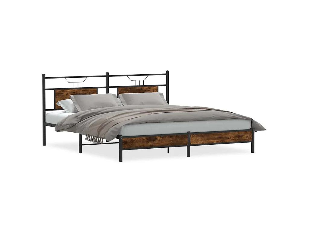 Bedframe zonder matras hout gerookt eikenkleurig 160x200 cm