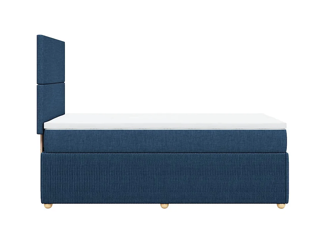 Boxspringbett mit Matratze Blau 100x200 cm Stoff