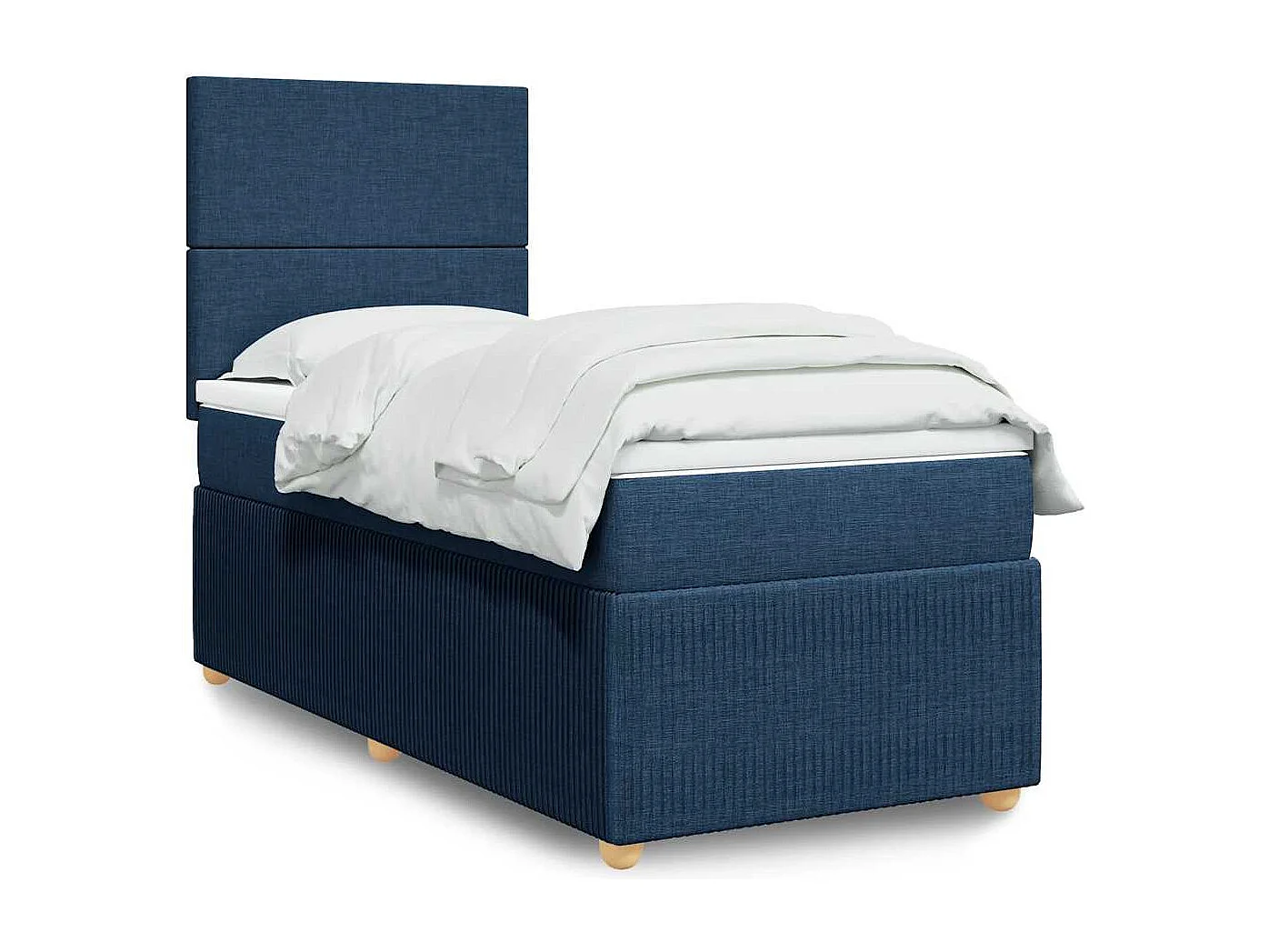 Cama com molas/colchão 100x200 cm tecido azul