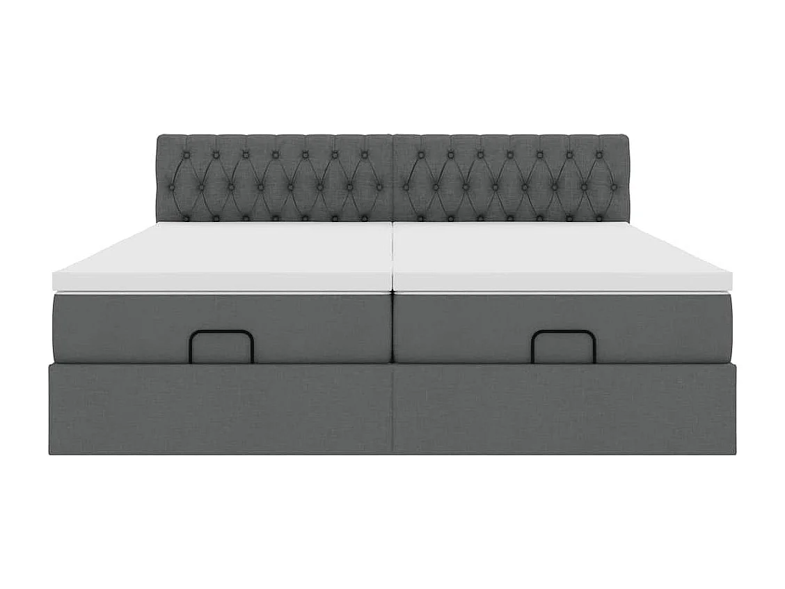 Ottoman bed met matrassen 180x200cm stof donkergrijs