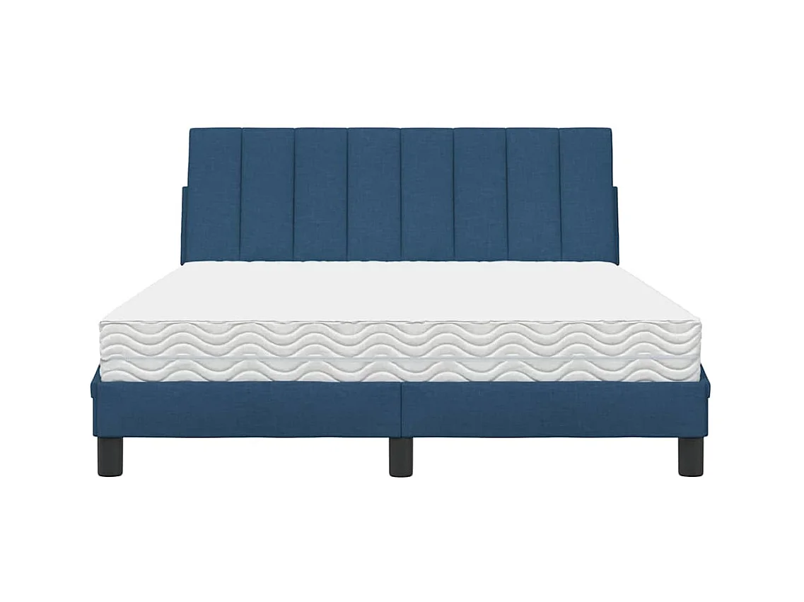 Bett mit Matratze "Hanko" Blau 140x190 cm Stoff