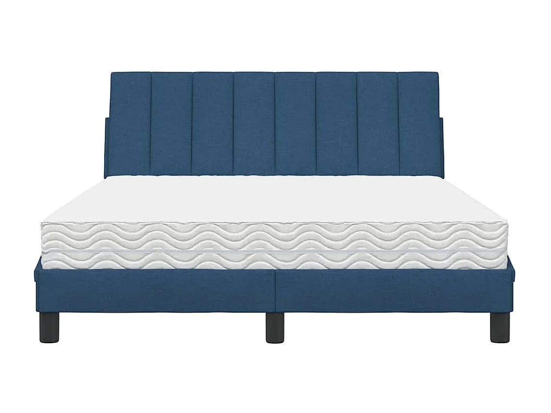 Lit avec matelas Hanko bleu 140x190 cm tissu