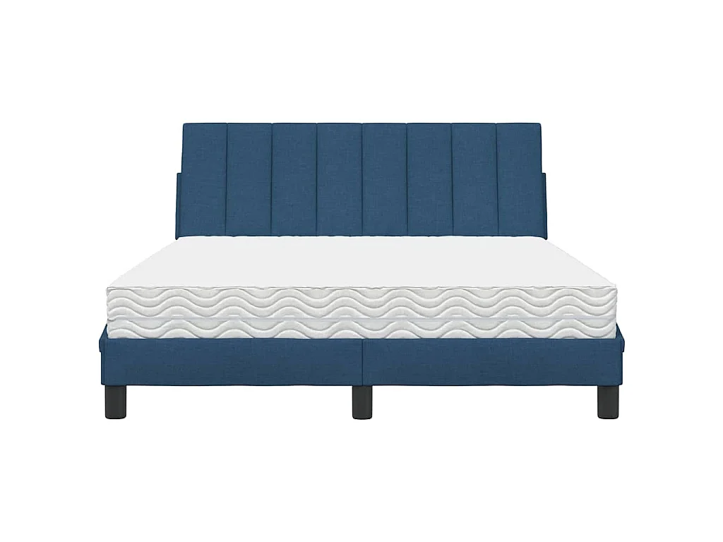 Letto con Materasso Hanko Blu 140x190 cm in Tessuto