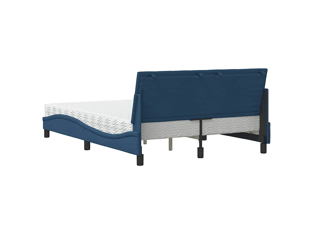 Letto con Materasso Hanko Blu 140x190 cm in Tessuto