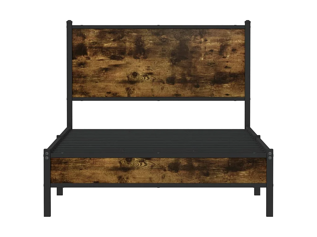 Bedframe zonder matras metaal gerookt eikenkleurig 100x190 cm