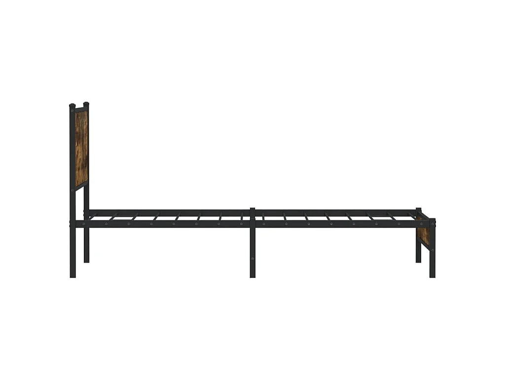 Bedframe zonder matras metaal gerookt eikenkleurig 100x190 cm