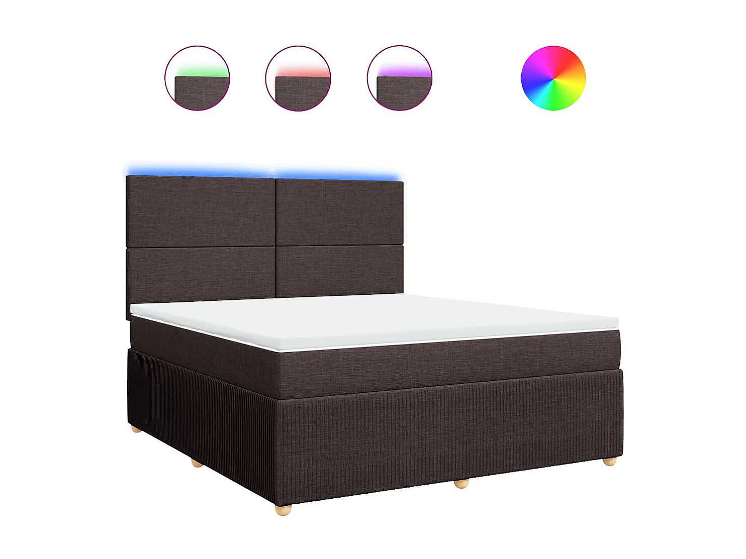 Boxspringbett mit Matratze Dunkelbraun 180x200 cm Stoff