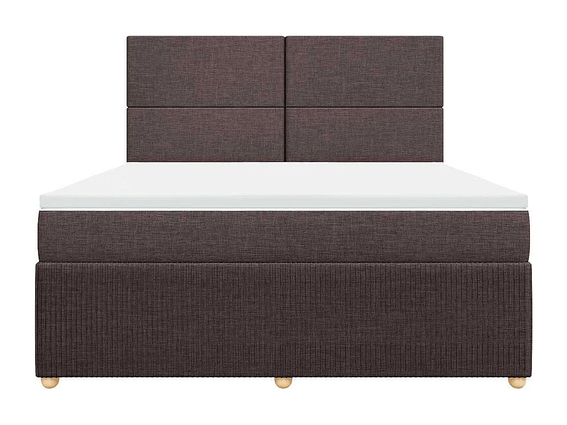 Boxspringbett mit Matratze Dunkelbraun 180x200 cm Stoff