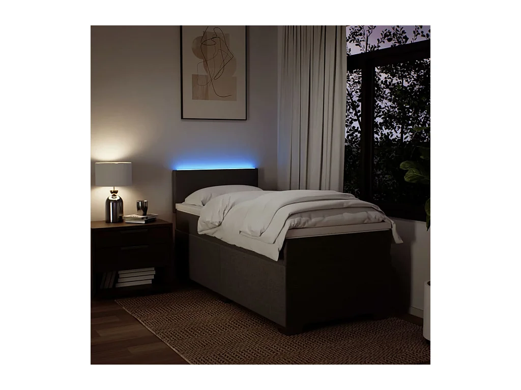 Sommier à lattes de lit avec matelas Gris clair 90x200 cm Tissu