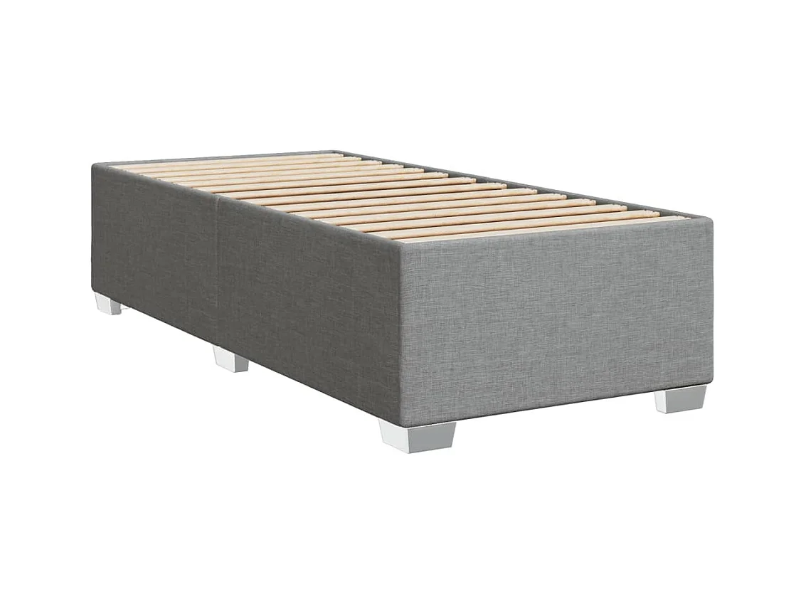 Sommier à lattes de lit avec matelas Gris clair 90x200 cm Tissu