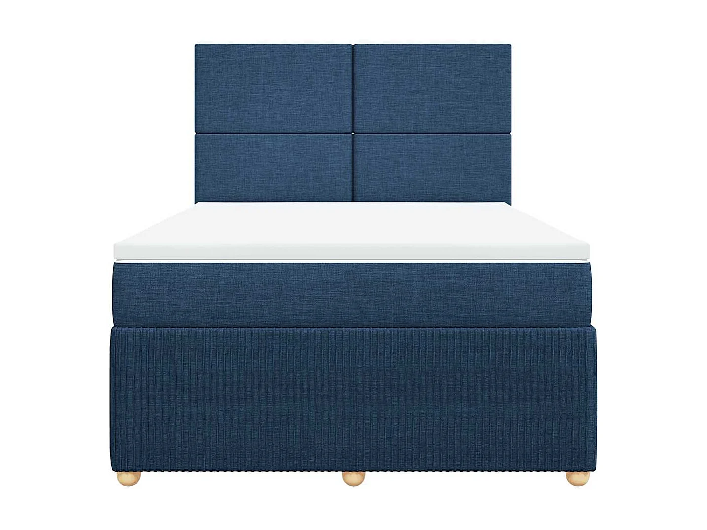 Sommier à lattes de lit avec matelas Bleu 160x200 cm Tissu