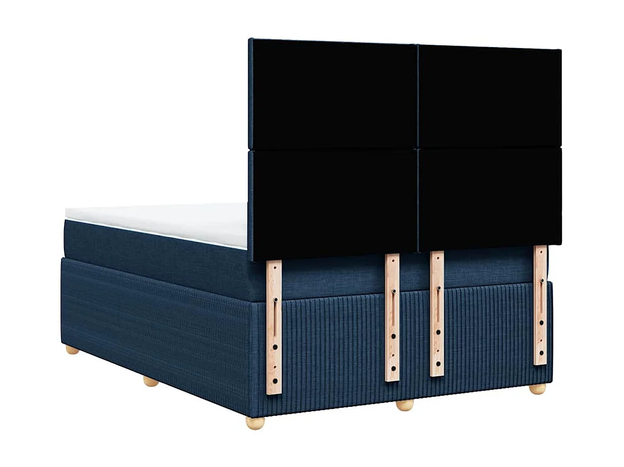 Sommier à lattes de lit avec matelas Bleu 160x200 cm Tissu