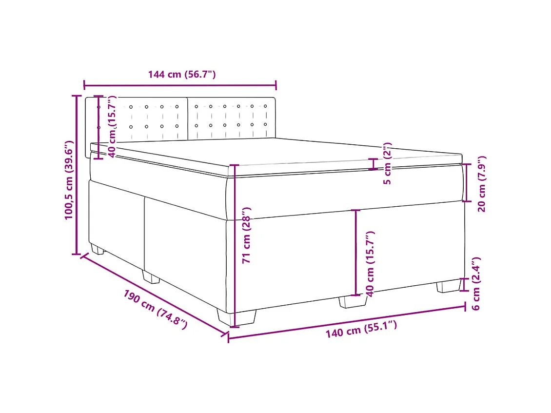 Sommier à lattes de lit avec matelas Cappuccino 140x190 cm