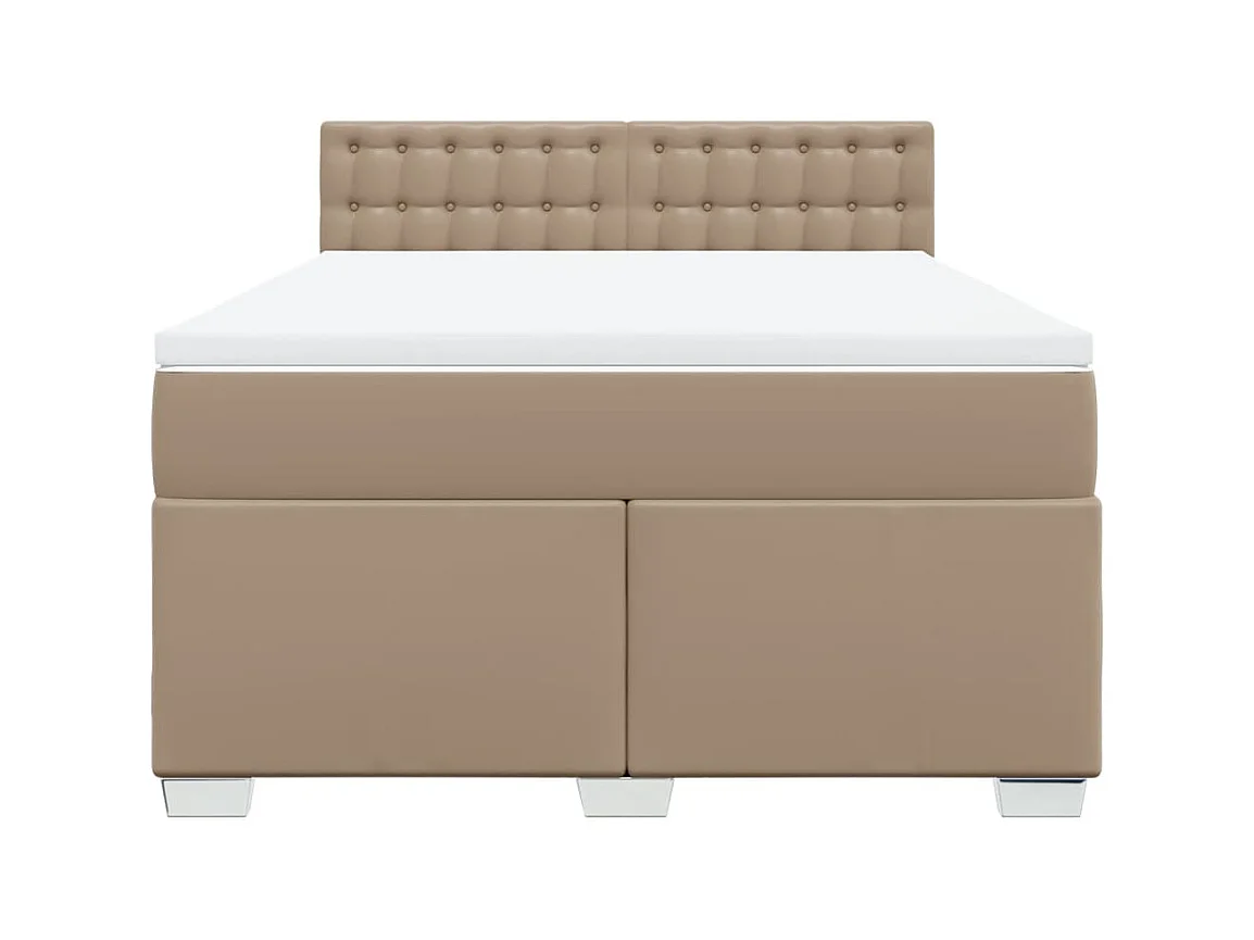 Sommier à lattes de lit avec matelas Cappuccino 140x190 cm