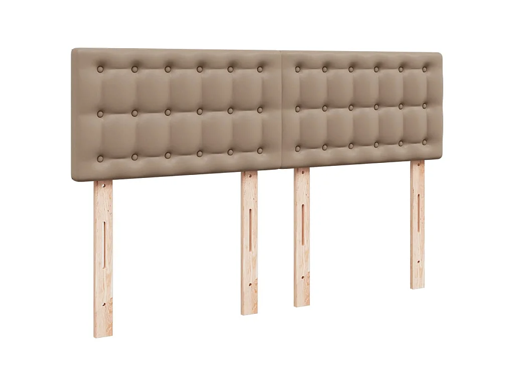 Cama box spring con colchón cuero sintético capuchino 140x190cm