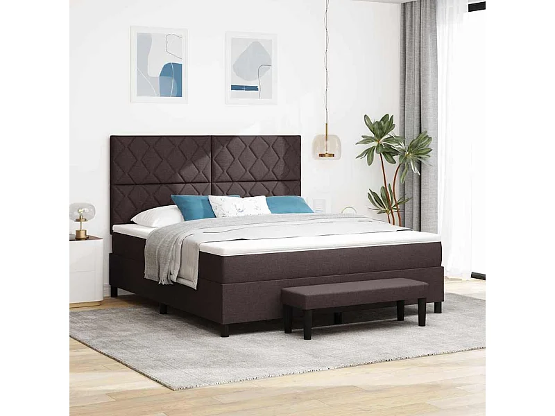 Boxspring bed met matras Donkerbruin 180 x 200 cm Stof