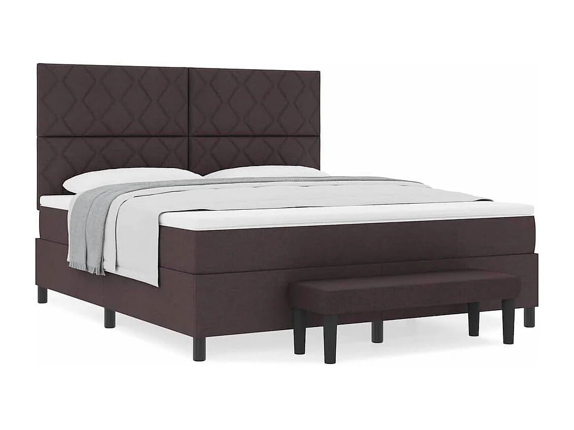 Boxspring bed met matras Donkerbruin 180 x 200 cm Stof
