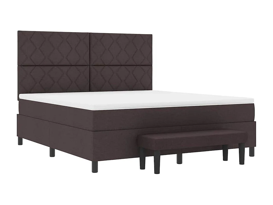 Boxspring bed met matras Donkerbruin 180 x 200 cm Stof