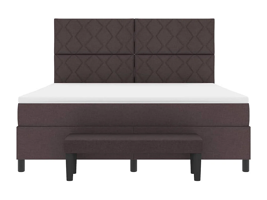 Boxspring bed met matras Donkerbruin 180 x 200 cm Stof
