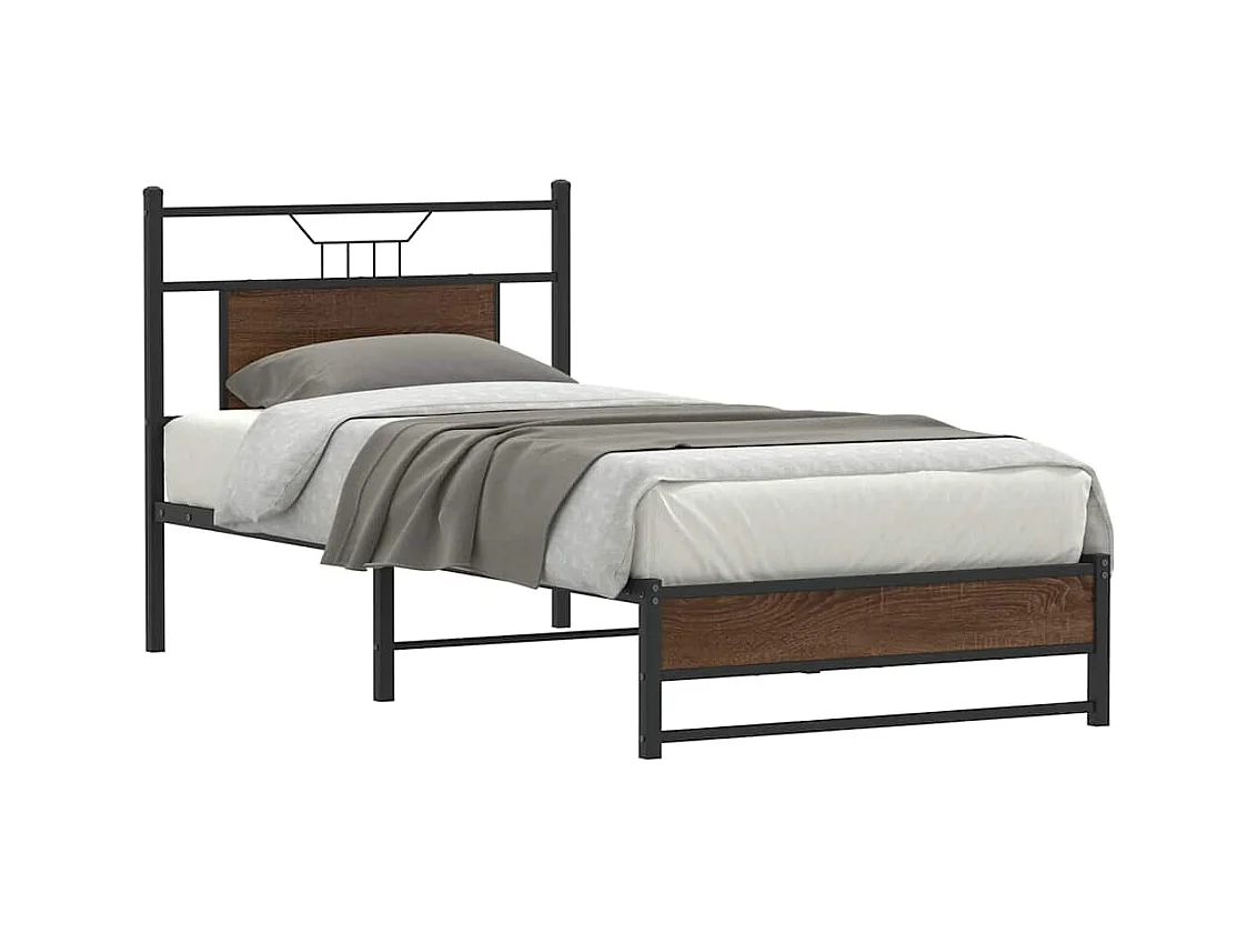 Cadre de lit sans matelas chêne marron 90x200cm bois ingénierie