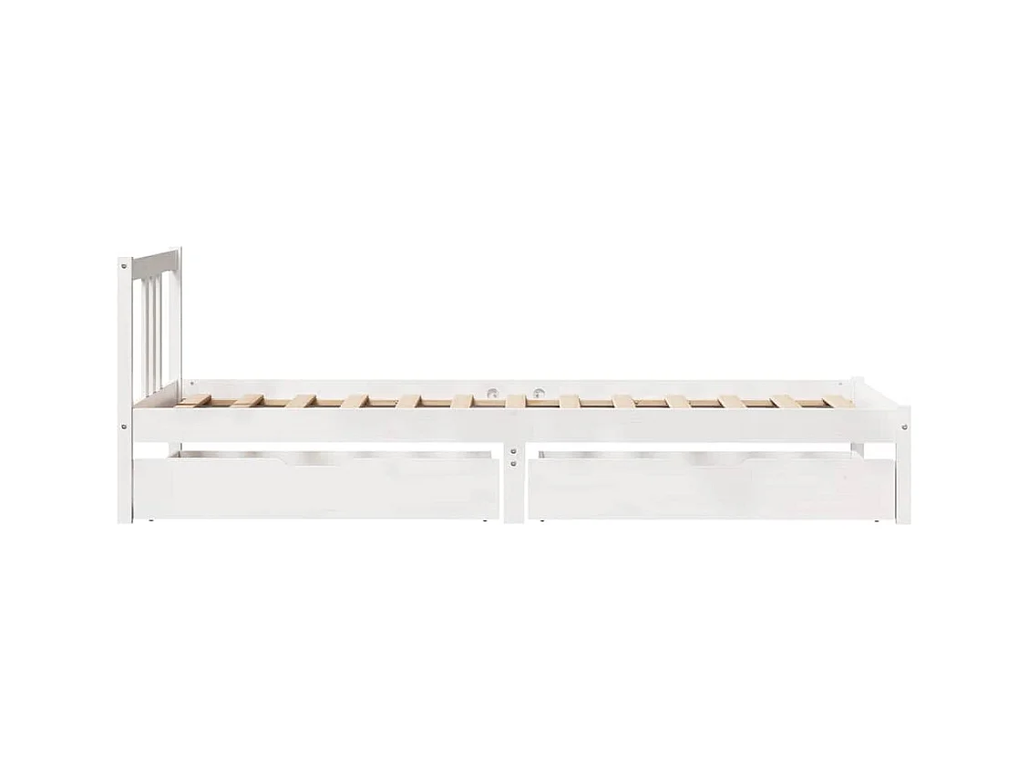 Cadre de lit sans matelas blanc 90x200 cm bois de pin massif