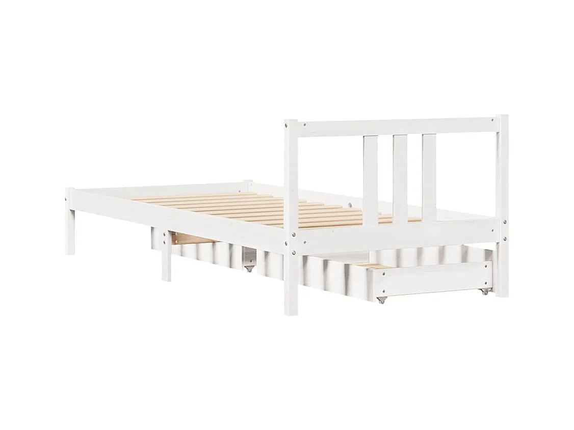 Cadre de lit sans matelas blanc 90x200 cm bois de pin massif