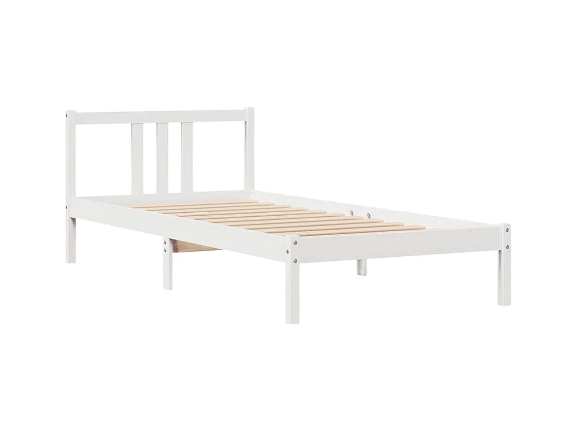 Cadre de lit sans matelas blanc 90x200 cm bois de pin massif
