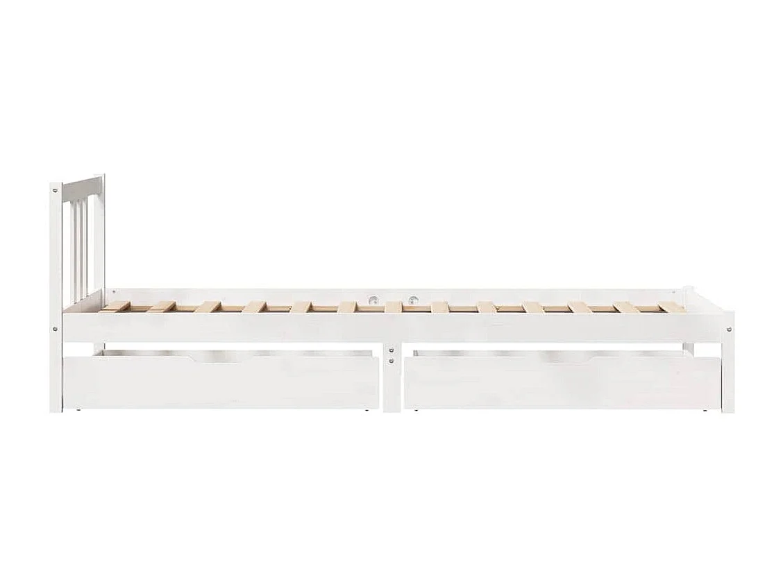 Massivholzbett ohne Matratze Weiß 90x200 cm Kiefernholz