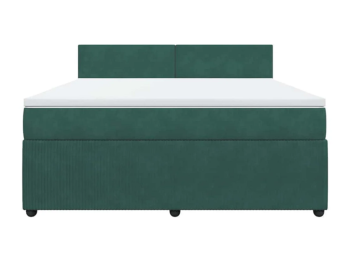 Boxspring met matras fluweel donkergroen 180x200 cm