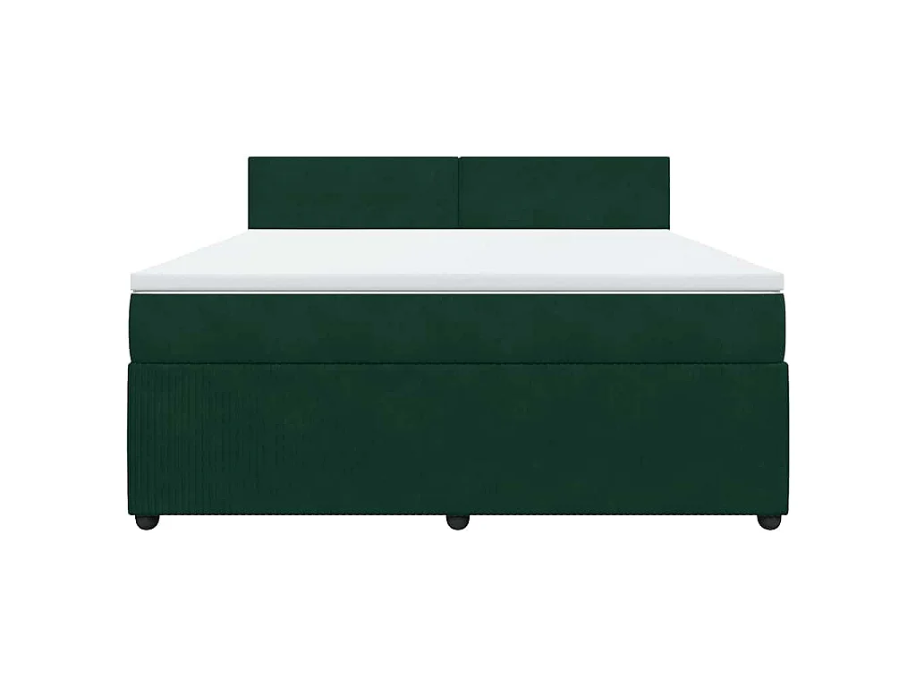 Boxspring met matras fluweel donkergroen 180x200 cm