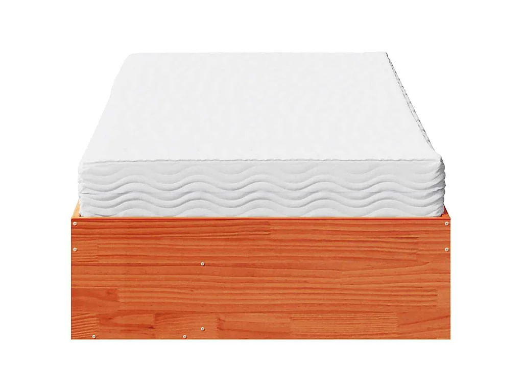 Lit de jour avec matelas cire marron 100x200 cm bois pin massif