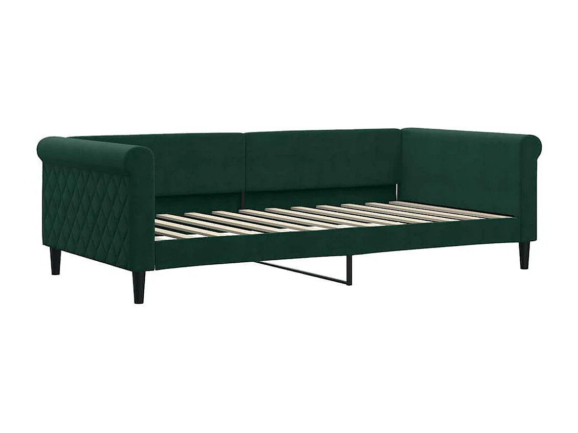 Divano Letto Estraibile Materassi Verde Scuro 100x200 Velluto