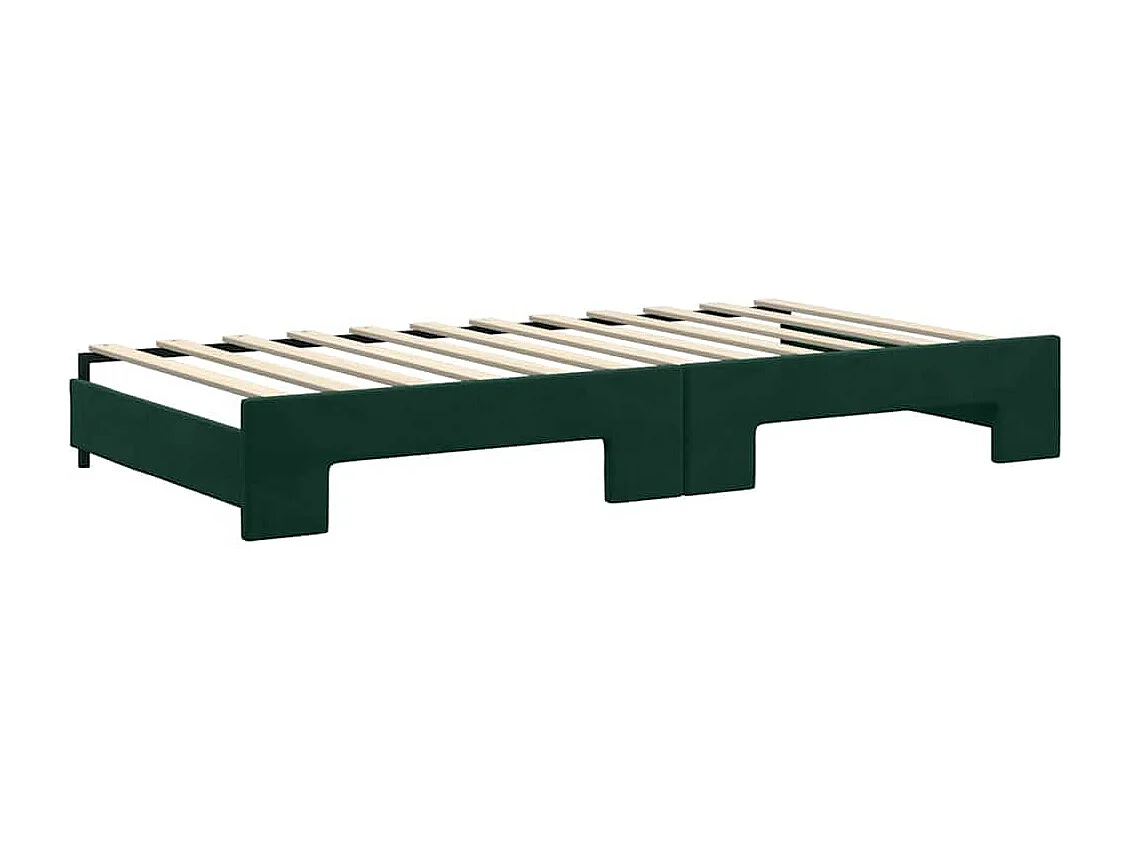 Divano Letto Estraibile Materassi Verde Scuro 100x200 Velluto