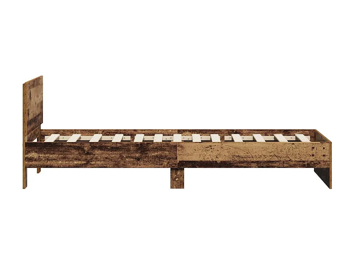 Bedframe met hoofdeinde Oud Hout 90 x 200 cm Bewerkt hout