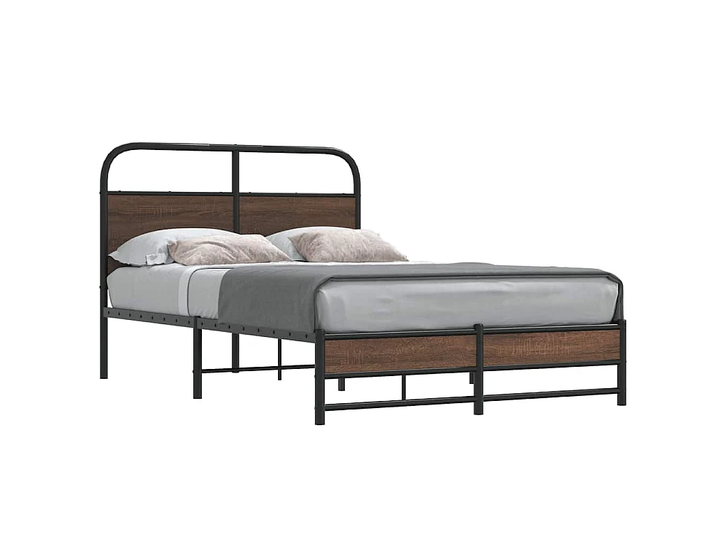 Cadre de lit sans matelas 140x190 cm chêne marron