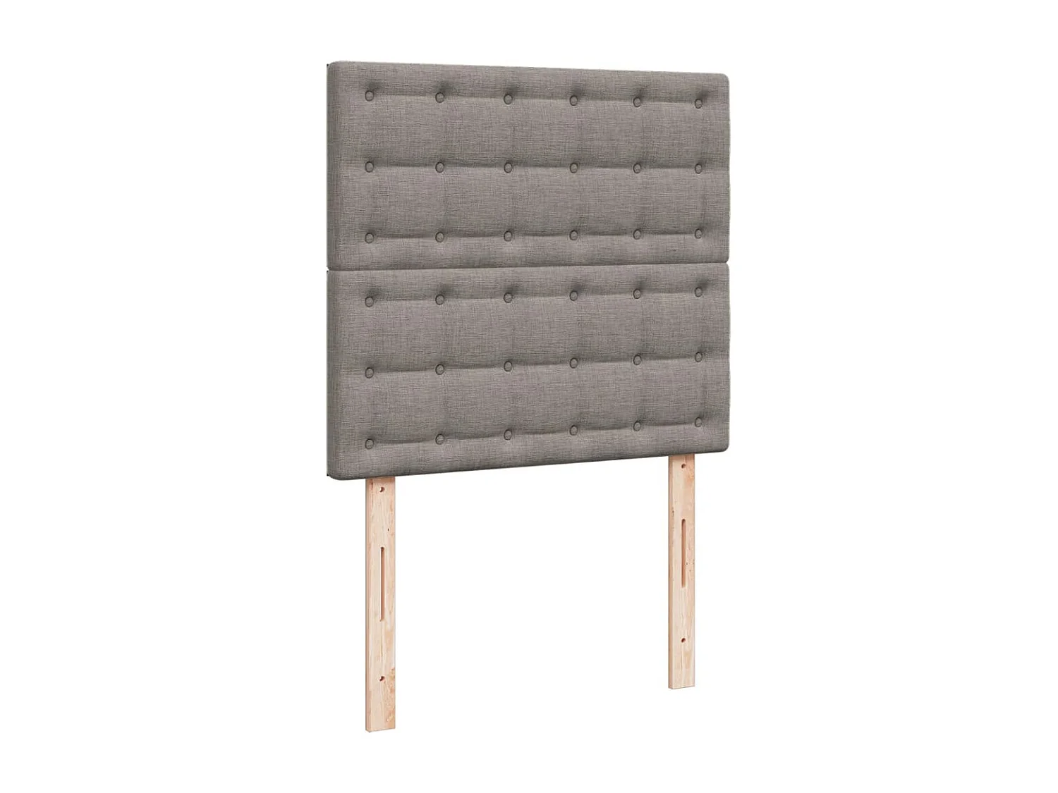 Cama box spring con colchón tela gris taupe 90x200 cm