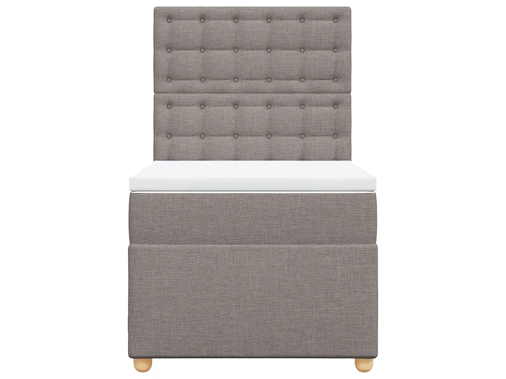 Boxspringbett mit Matratze Taupe 90x200 cm Stoff