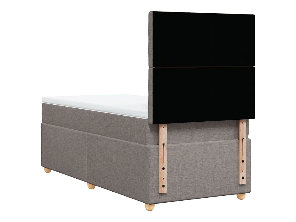 Boxspringbett mit Matratze Taupe 90x200 cm Stoff