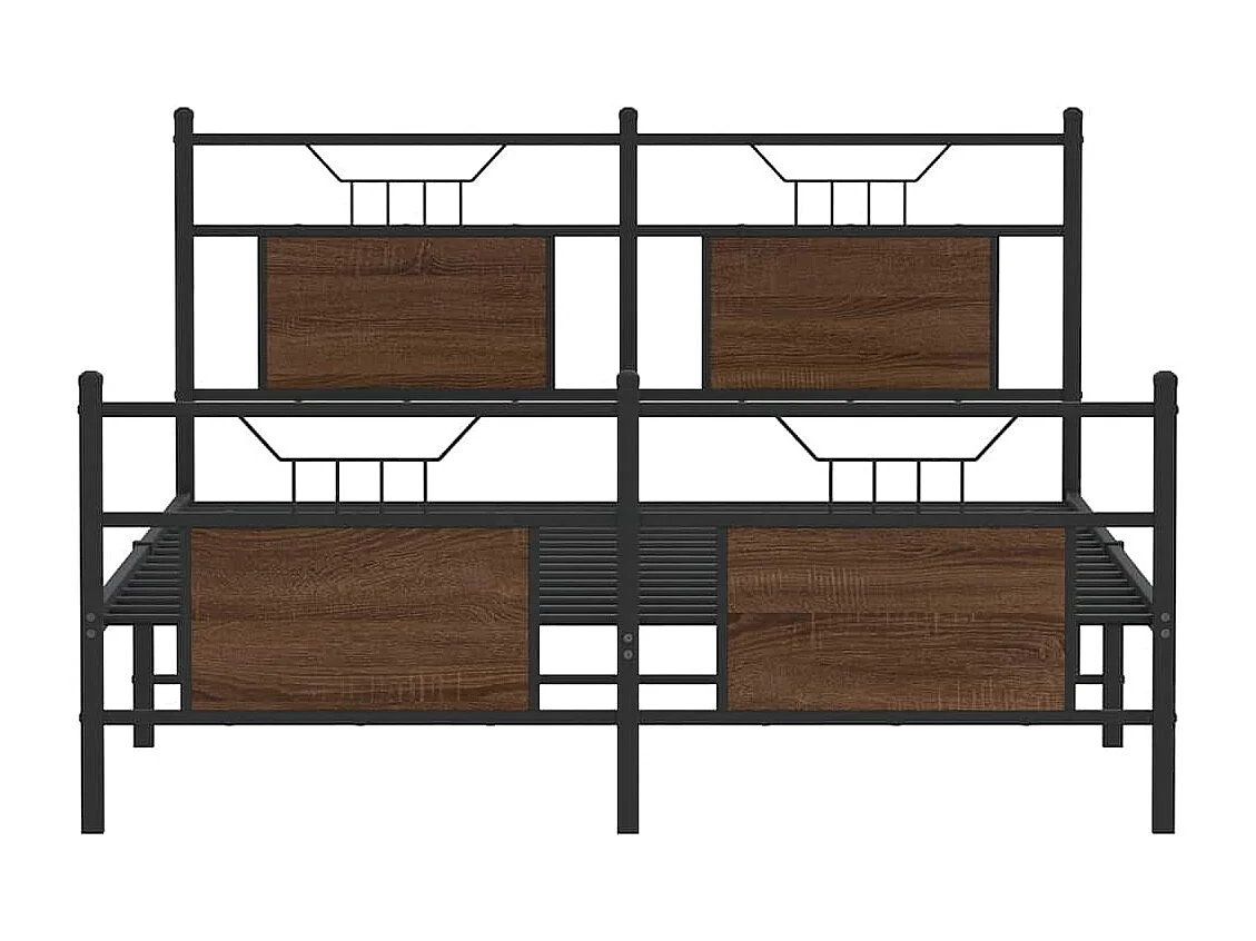Bettgestell ohne Matratze Braun Eiche 140x190 cm Holzwerkstoff