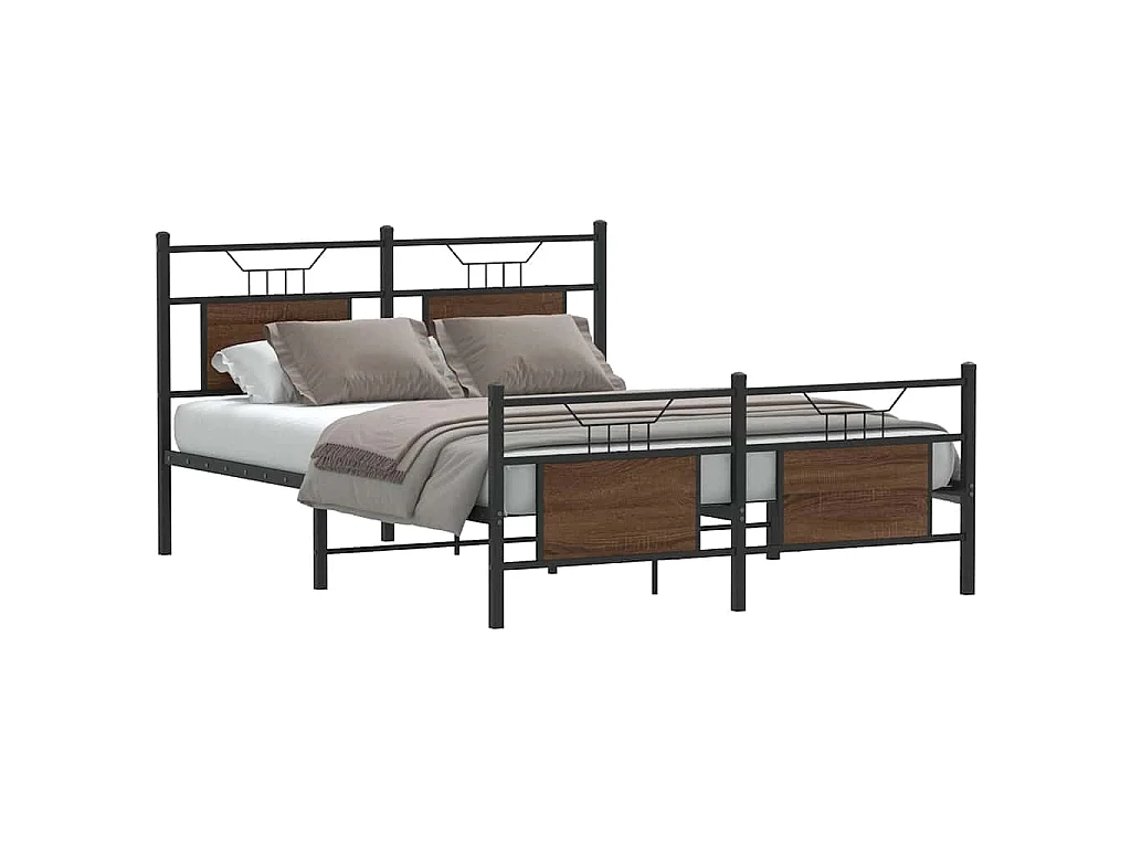 Cadre de lit sans matelas chêne marron 140x190 cm