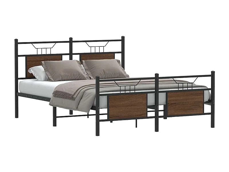 Estructura de cama sin colchón madera marrón roble 140x190 cm