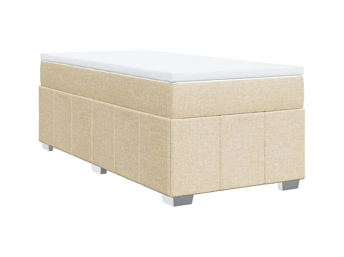 Boxspring met matras stof crèmekleurig 90x200 cm