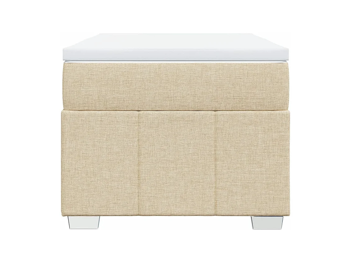 Boxspring met matras stof crèmekleurig 90x200 cm