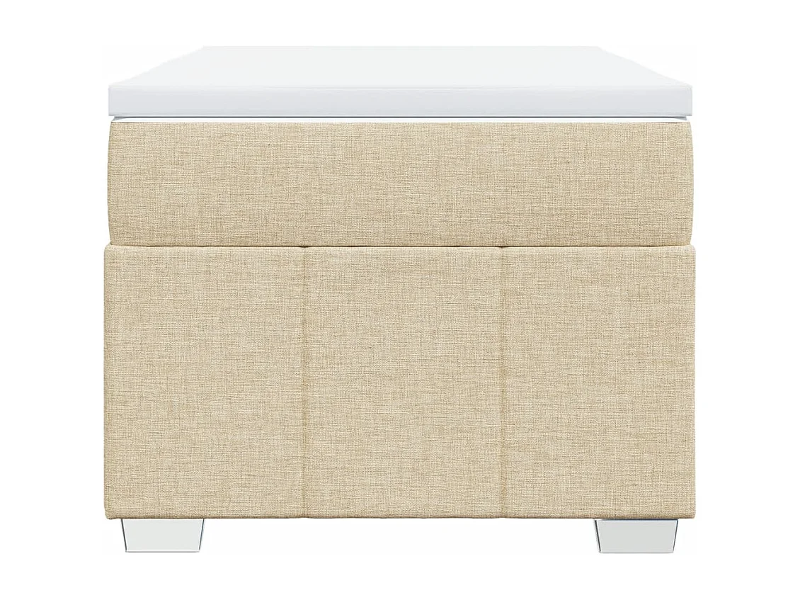 Sommier à lattes de lit avec matelas Crème 90x200 cm Tissu